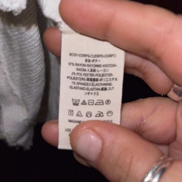 Free people white waffle texture tank with ruffle accent - Picture 3 of 9